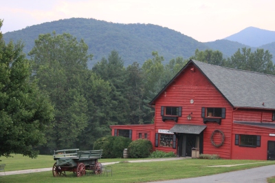The old barn (and gift shop) at Pisgah View Ranch in North Carolina doubles as the venue for the Western meal night.